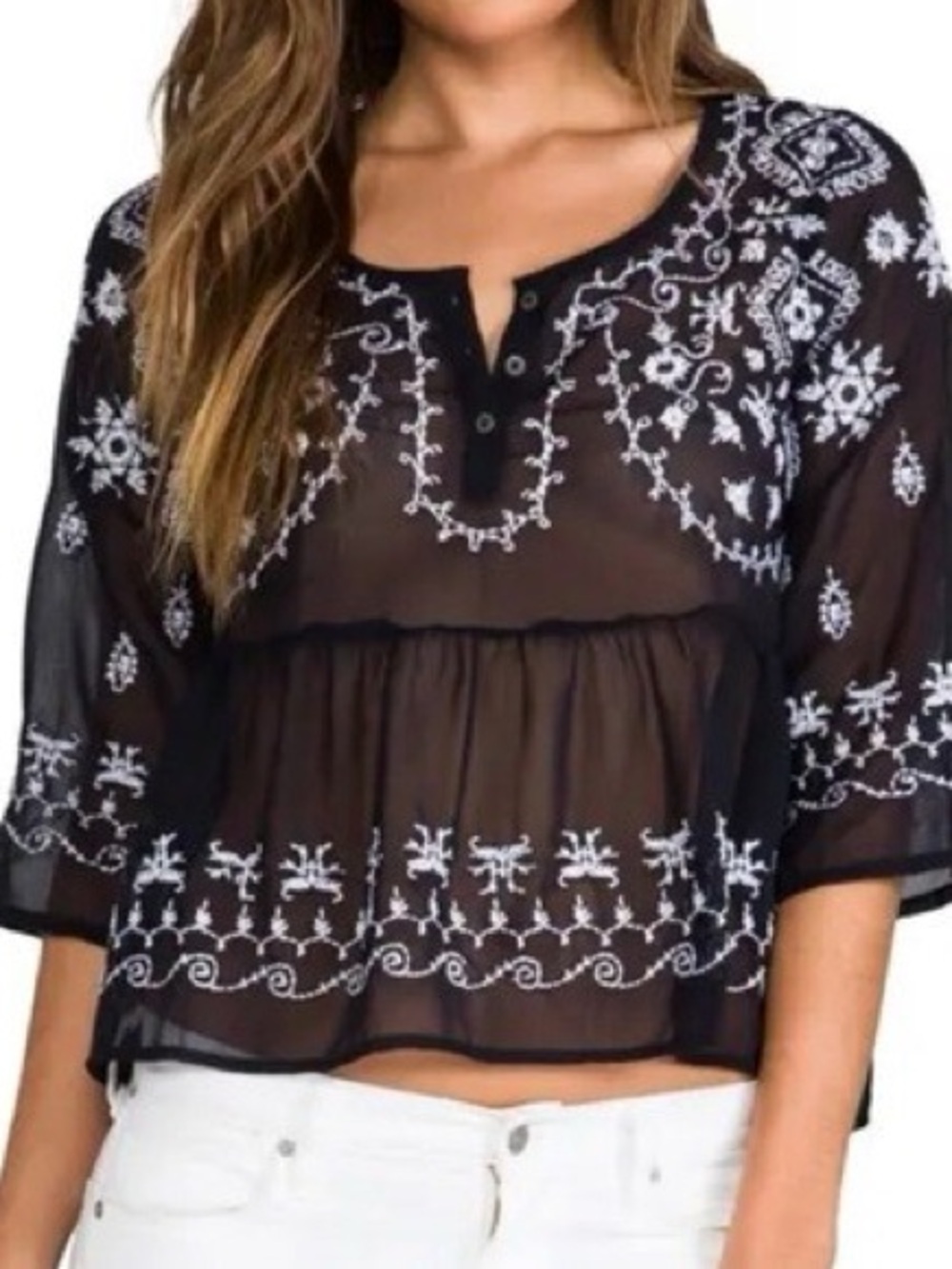 Free People Pennies Sequel Emroboidered